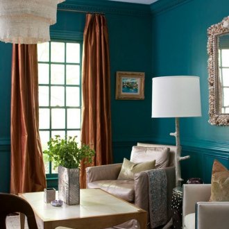 Σκούρο τιρκουάζ σχεδιασμό σαλόνι