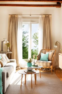 Τυρκουάζ ύφασμα στο σαλόνι