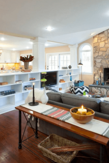 Διαχωρισμός μεταξύ της κουζίνας και του καθιστικού με στήλες