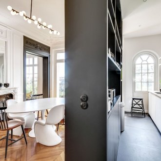 Διαχωρισμός μεταξύ της κουζίνας και του καθιστικού σε μοντέρνο στιλ