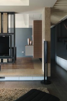 Κρεμαστά χωρίσματα μεταξύ της κουζίνας και του καθιστικού