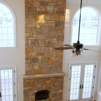 Διακόσμηση σόμπα τζάκι με διακοσμητική πέτρα