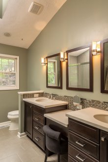 Ο συνδυασμός καφέ wenge στο μπάνιο