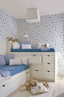 Σχέδιο νηπιαγωγείου για τρία παιδιά μπλε