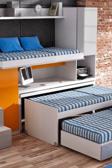 Σχεδιασμός για τρία παιδιά με μετασχηματιστή επίπλων