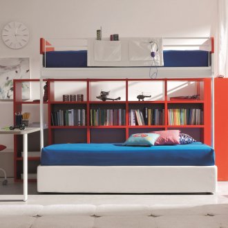 Κουκέτα παιδικό κρεβάτι με ράφια