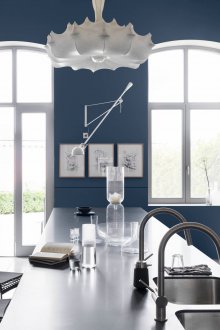 Σχεδιασμός κουζίνας 20 τ.μ. μπλε