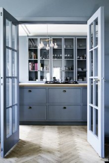 Κουζίνα εσωτερικό σε μπλε αποχρώσεις