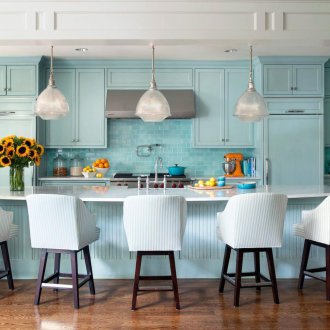 Στερεά μπλε κουζίνα