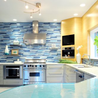 Κουζίνα σε μπλε αποχρώσεις