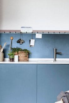 Κουζίνα σε μπλε αποχρώσεις.