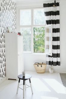 Σχεδιασμός κουρτίνες για παιδιά δωμάτιο μαύρο και άσπρο