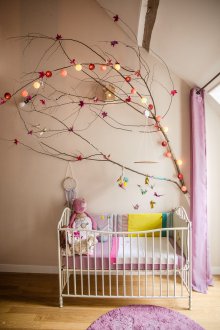 Σχεδιασμός κουρτίνες για παιδιά δωμάτιο μοβ