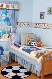 Σχεδιασμός κουρτινών για παιδικό δωμάτιο σε καφενείο.