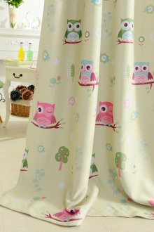 Σχεδιασμός κουρτίνες για παιδικό δωμάτιο με κουκουβάγια.