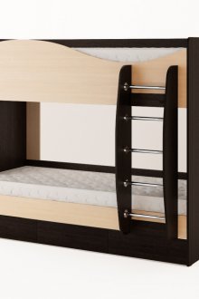 Μπεζ-μαύρο κουκέτα για παιδικό δωμάτιο