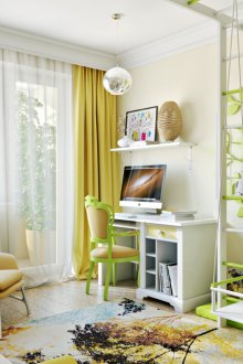 Σχεδιασμός κίτρινων κουρτινών για παιδικό σταθμό