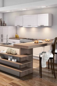 Σχεδιασμός κουζίνας με μετρητή με επένδυση μπαρ