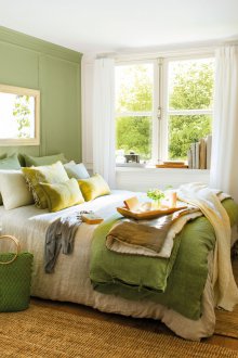 Χρώμα ελιάς στο εσωτερικό του υπνοδωματίου