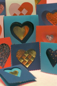 Τέχνη στις 14 Φεβρουαρίου ανάγλυφη καρτ-ποστάλ