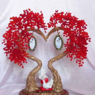 Δώρο στις 14 Φεβρουαρίου do-it-yourself beaded δέντρο