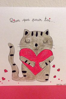 Δώρο για τις 14 Φεβρουαρίου το κάνετε μόνοι σας ευχετήρια κάρτα με μια γάτα