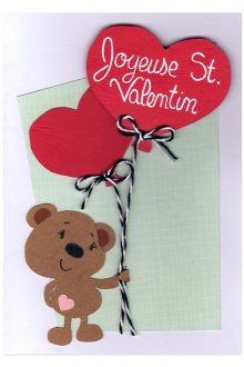 Δώρο για τις 14 Φεβρουαρίου το κάνετε μόνοι σας ευχετήρια κάρτα με μια αρκούδα.