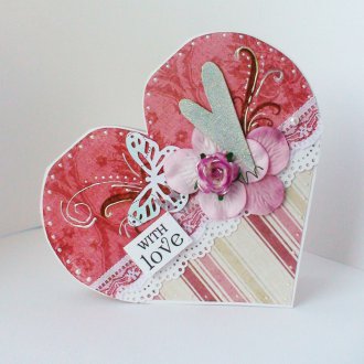 Δώρο για τις 14 Φεβρουαρίου το κάνετε μόνοι σας ευχετήρια κάρτα με τη μορφή μιας καρδιάς