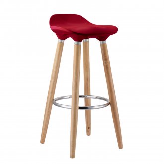 Όμορφη τετράκλινη καρέκλα με κόκκινο κάθισμα