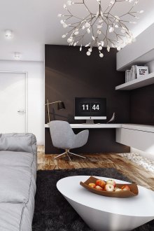 Καφέ τοίχους στο εσωτερικό του καθιστικού