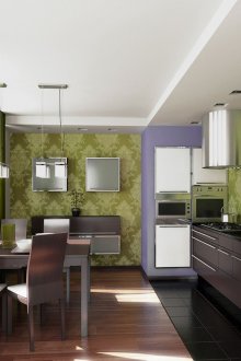 Καφέ έπιπλα κουζίνας