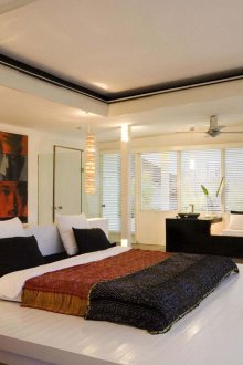 Ιαπωνικό εσωτερικό με κρεβάτι