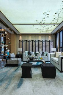 Ιαπωνικό εσωτερικό με ανατολίτικες εκτυπώσεις