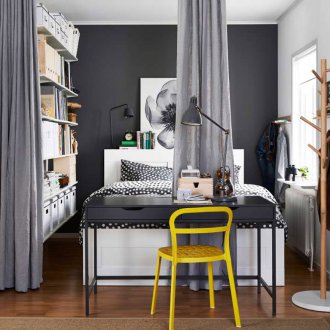 Ζωνοποίηση κουρτίνες σε ένα μικρό δωμάτιο