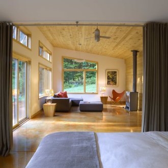 Ζώνες κουρτινών σε εξοχική κατοικία