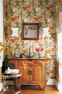 Ταπετσαρία στην τουαλέτα του εθνοτικού στυλ