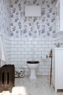 Ταπετσαρία στην τουαλέτα του διαμερίσματος