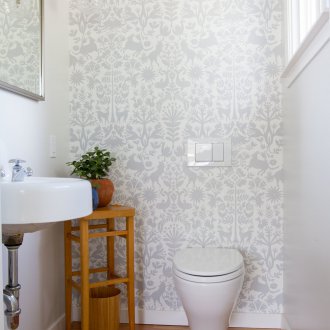 Παστέλ χρώμα ταπετσαρία τουαλέτας