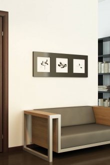 Σκούρο laminate και πόρτα στο σαλόνι