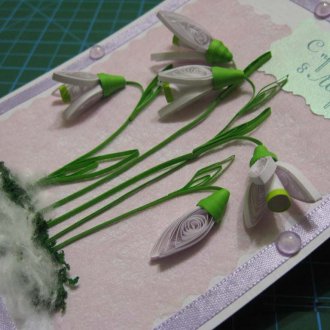 Håndverk for 8. mars postkort quilling