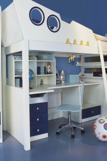 Loft de llit infantil per a estil nàutic