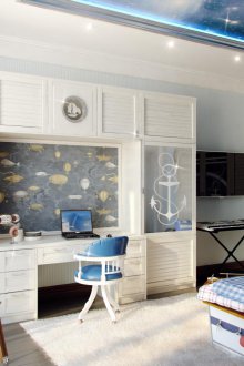 Νηπιαγωγείο θαλάσσιου στυλ με τέντωμα οροφής