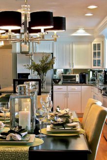 Σχεδιασμός κουζίνας σαλονιού με τραπεζαρία