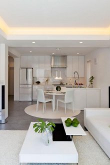 Σχεδιασμός κουζίνας σε συμπαγή χρώματα