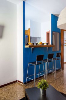 Σχεδιασμός κουζίνας καθιστικού με διακόσμηση