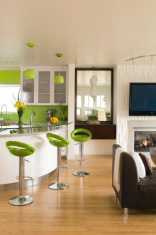 Γωνιακό σχεδιασμό κουζίνας σαλόνι