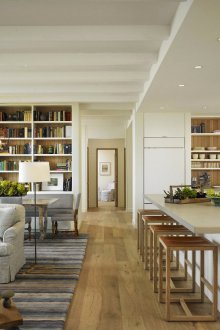 Κομψή σχεδίαση κουζίνας καθιστικού