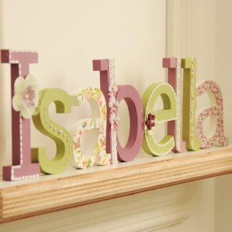 Διακόσμηση για παιδιά με ξύλινα γράμματα