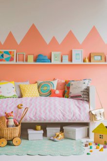 Ροδάκινο χρώμα διακόσμηση δωμάτιο των παιδιών