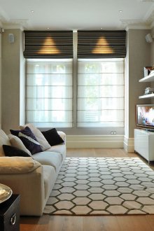 Ζωνοποίηση ιδεών για σαλόνι με ενσωματωμένα έπιπλα